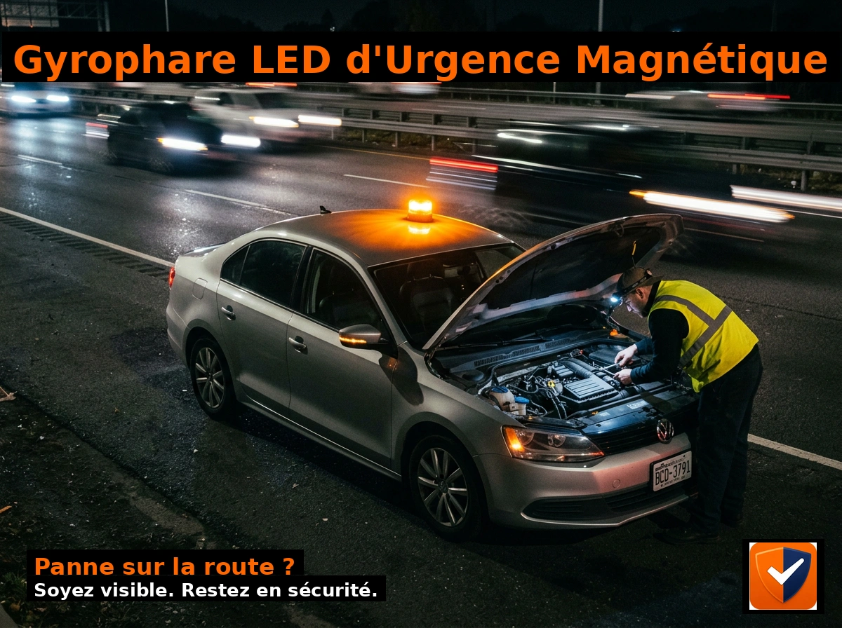 Gyrophare LED urgence magnetique nuit