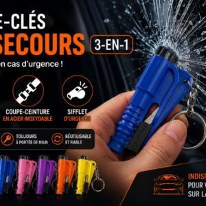 Porte-clés de secours brise-vitre vitre brisée main outil urgence automobile