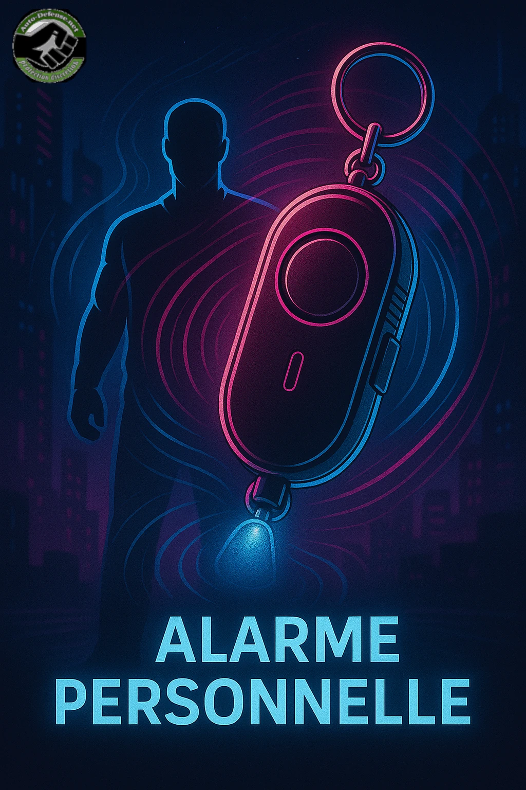 Alarme Porte-Clés Anti-Agression. alarme 120 dB. lampe LED intégré