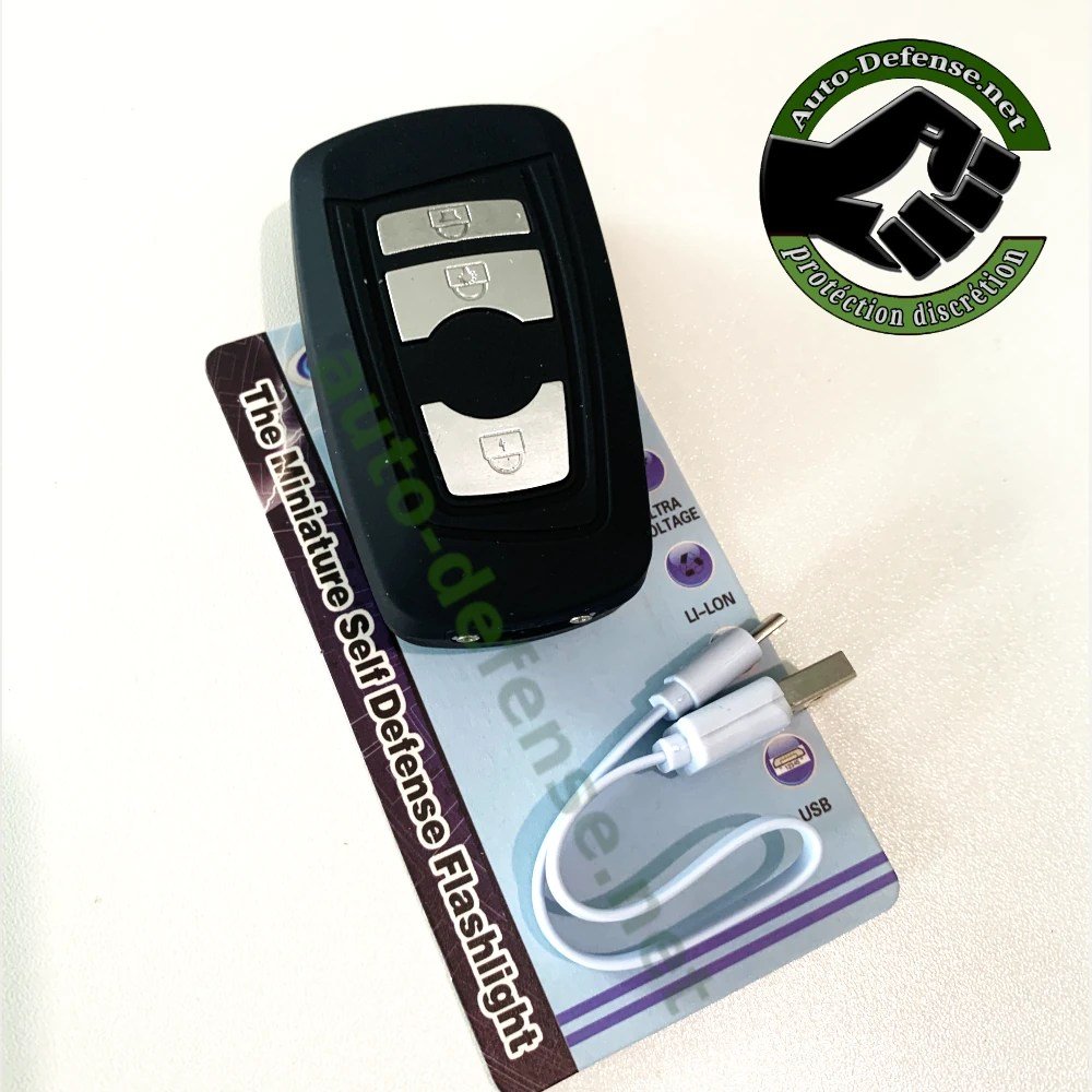 contenu Taser en forme de clé de voiture et câble USB pour recharger