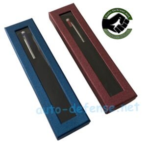 présentation des deux boites une rouge et une bleu fermé avec le stylo à intérieure