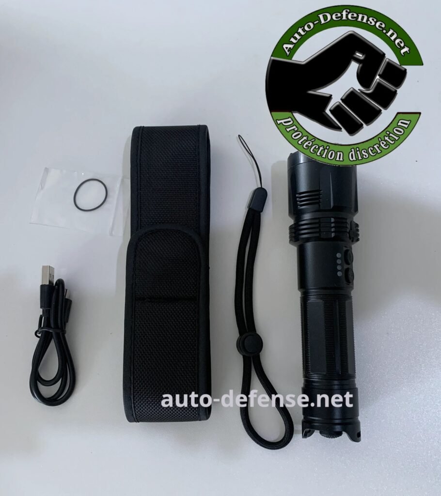 Lampe de Poche super Puissante – Portée 216 Mètres Auto-Défense