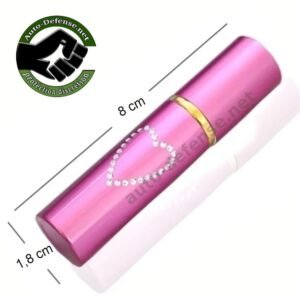 Bombe lacrymogène en forme de rouge à lèvres discret, dimension 1.8 cm * 8 cm