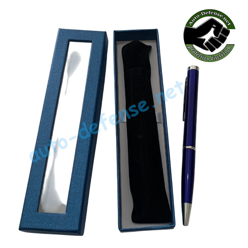Stylo couteau bleu avec boîtes bleue élégant et raffinée cadeau idéale